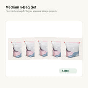 No-Pump Compression Storage Bags Medium 5-Bag Set