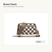 Student ID Crossbody Wallet Brown Check